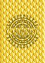 Cashpoint golden badge. Scales pattern. Vector Illustration. Detailed
