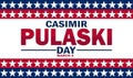 Casimir Pulaski Day Royalty Free Stock Photo