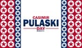 Casimir Pulaski Day Vector illustration Royalty Free Stock Photo