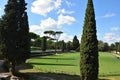 Casina dell`Orologio and Piazza di Siena in the Villa Borghese Park in Rome, Italy