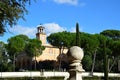 Casina dell`Orologio and Piazza di Siena in the Villa Borghese Park in Rome, Italy