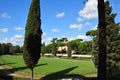 Casina dell`Orologio and Piazza di Siena in the Villa Borghese Park in Rome, Italy