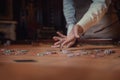 American roulette table, the dealer puts Dolly on the winning number