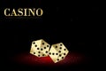 Casino background. VIP vector illustration of casino gaming background with playing golden dice.