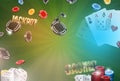 Casino background. 3d render poker jackpot Royalty Free Stock Photo