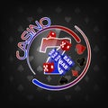 Casino background with lucky seven symbol and gaming elements Royalty Free Stock Photo