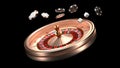 Casino background. Luxury Casino roulette wheel isolated on black background. Casino theme. Close-up white casino Royalty Free Stock Photo