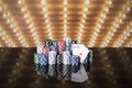 Casino background and Poker Chips Royalty Free Stock Photo