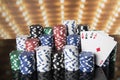 Casino background and Poker Chips Royalty Free Stock Photo