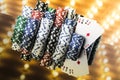 Casino background and Poker Chips Royalty Free Stock Photo