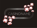 Casino banner, poster, backdrop with poker chips Royalty Free Stock Photo