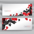 Casino banners with playing cards symbols Royalty Free Stock Photo