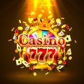 Casino 777 big win slots and fortune king banner. Royalty Free Stock Photo