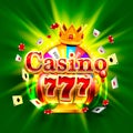 Casino 777 big win slots and fortune king banner. Royalty Free Stock Photo