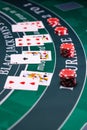 Casino Black Jack table Royalty Free Stock Photo