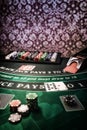 Casino Black Jack table Royalty Free Stock Photo