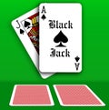 Casino Black Jack Table playing cards