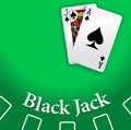 Casino BlackJack Table playing cards Royalty Free Stock Photo