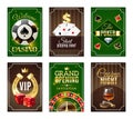 Casino Cards Mini Posters Banners Set Royalty Free Stock Photo