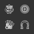 Casino chalk icons set Royalty Free Stock Photo