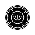 casino chip with crown icon. Element of Casino for mobile concept and web apps icon. Glyph, flat icon for website design and Royalty Free Stock Photo