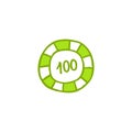 Casino chip doodle icon