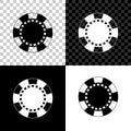Casino chip icon isolated on black, white and transparent background. Vector Royalty Free Stock Photo
