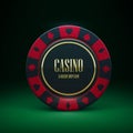 Casino chip with place for textrealistic theme