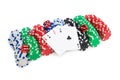 Casino chips and cards isolated Royalty Free Stock Photo