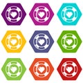 Casino chips icons set 9 vector Royalty Free Stock Photo