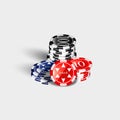Casino chips stacks.on a white background. Royalty Free Stock Photo