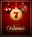 Casino Christmas Balls - Greeting Card - Merry Christmas and Happy New Year Royalty Free Stock Photo