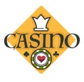 Casino club gambling isolated icon poker chip