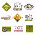 Casino club and gambling isolated icon poker and roulette