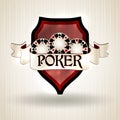 Casino coat with poker chips, vector Royalty Free Stock Photo