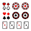 Casino color icon set