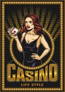 Casino colorful vintage poster