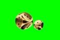 Casino concept, golden dice isolated on green background. gambling 3D render, 3D illustration Royalty Free Stock Photo