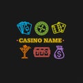 Casino Concept Neon. Vector