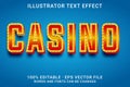 CASINO 3d -Editable text effect Royalty Free Stock Photo