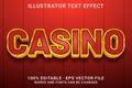 CASINO 3d -Editable text effect Royalty Free Stock Photo
