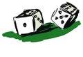 Casino dice doodle illustration.