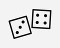 Casino Dice Icon. Gambling Gamble Luck Game Play Fortune Cube Success Betting Black White Sign Symbol EPS Vector Royalty Free Stock Photo