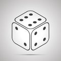 Casino dice in isometric view simple icon on gray