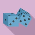 Casino dices icon, flat style