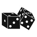 Casino dices icon, simple style