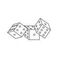 Casino dices isolated in black and white