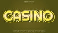 Casino editable text effect in 3d style Royalty Free Stock Photo