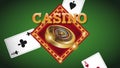 Casino emblen over leisure cards HD animation