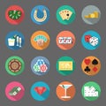 Casino flat icons set